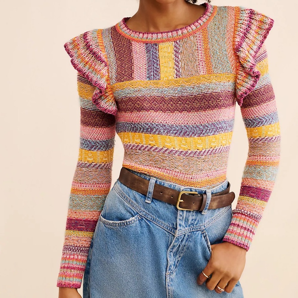 Pilcro Ruffled Sweater